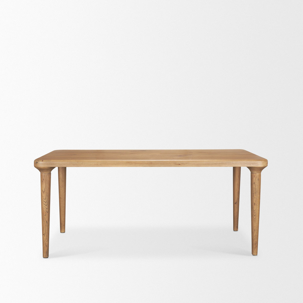 Suvan Light Brown Rectangular Oak Wood Dining Table by Mercana at Eve Furniture