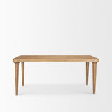 Suvan Light Brown Rectangular Oak Wood Dining Table by Mercana at Eve Furniture