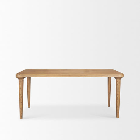 Suvan Light Brown Rectangular Oak Wood Dining Table by Mercana at Eve Furniture