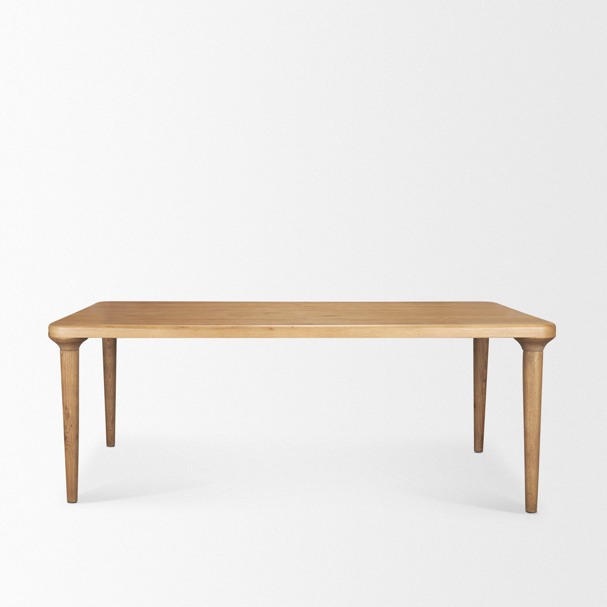 Suvan Light Brown Rectangular Oak Wood Dining Table by Mercana at Eve Furniture
