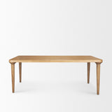 Suvan Light Brown Rectangular Oak Wood Dining Table by Mercana at Eve Furniture