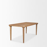 Suvan Light Brown Rectangular Oak Wood Dining Table by Mercana at Eve Furniture