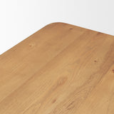 Suvan Light Brown Rectangular Oak Wood Dining Table by Mercana at Eve Furniture