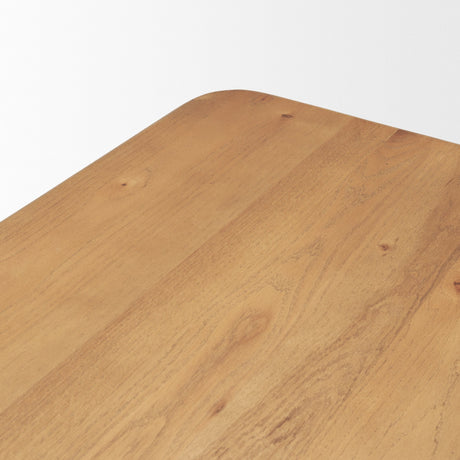 Suvan Light Brown Rectangular Oak Wood Dining Table by Mercana at Eve Furniture