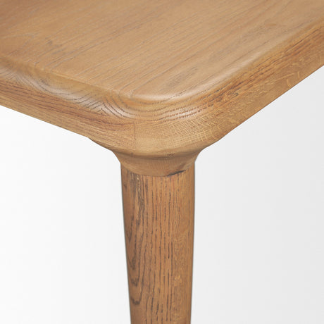 Suvan Light Brown Rectangular Oak Wood Dining Table by Mercana at Eve Furniture