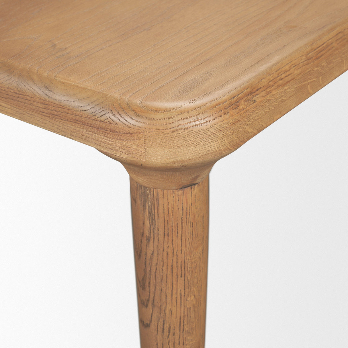 Suvan Light Brown Rectangular Oak Wood Dining Table by Mercana at Eve Furniture