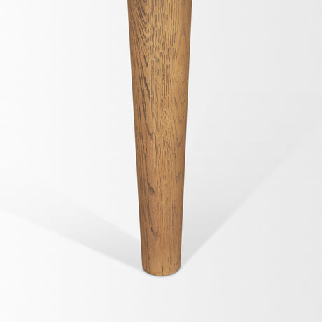 Suvan Light Brown Rectangular Oak Wood Dining Table by Mercana at Eve Furniture