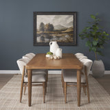 Suvan Light Brown Rectangular Oak Wood Dining Table by Mercana at Eve Furniture