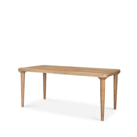 Suvan Light Brown Rectangular Oak Wood Dining Table by Mercana at Eve Furniture