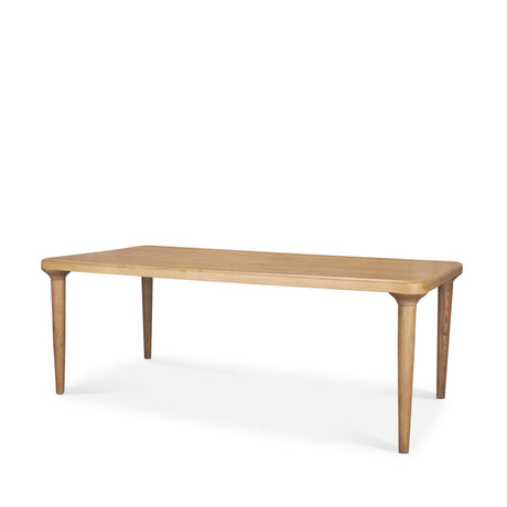 Suvan Light Brown Rectangular Oak Wood Dining Table by Mercana at Eve Furniture