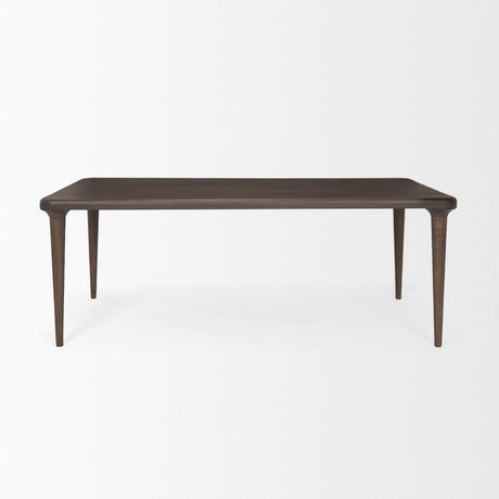 Suvan Medium Dark Brown Rectangular Wood Dining Table by Mercana at Eve Furniture