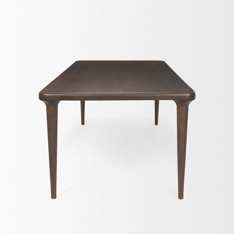 Suvan Medium Dark Brown Rectangular Wood Dining Table by Mercana at Eve Furniture