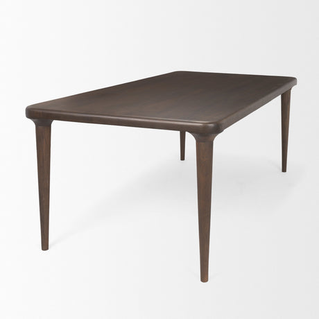Suvan Medium-Dark Brown Rectangular Wood Dining Table by Mercana at Eve Furniture