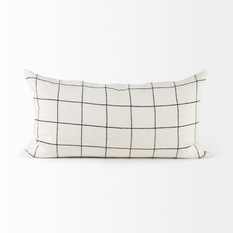 Suzanne White/Black Square Pattern Decorative Pillow Cover by Mercana at Eve Furniture