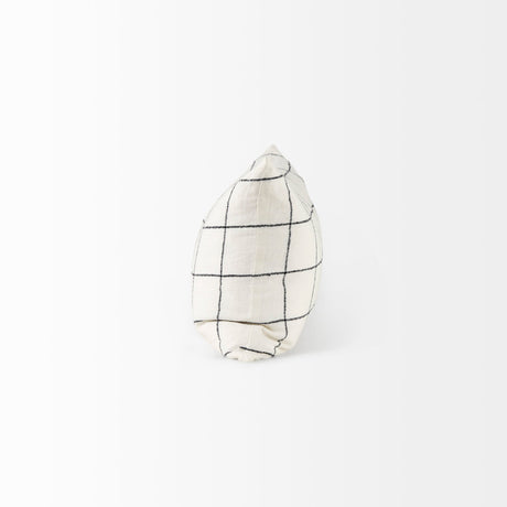 Suzanne White/Black Square Pattern Decorative Pillow Cover by Mercana at Eve Furniture