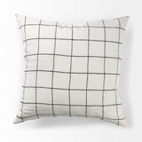 Suzanne White/Black Square Pattern Decorative Pillow Cover by Mercana at Eve Furniture