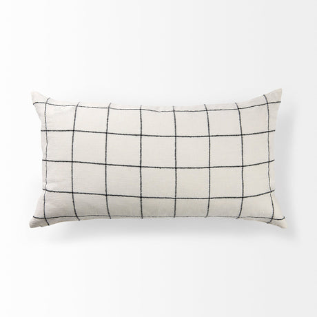 Suzanne White/Black Square Pattern Decorative Pillow Cover by Mercana at Eve Furniture
