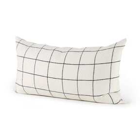 Suzanne White/Black Square Pattern Decorative Pillow Cover by Mercana at Eve Furniture