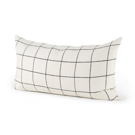 Suzanne White/Black Square Pattern Decorative Pillow Cover by Mercana at Eve Furniture