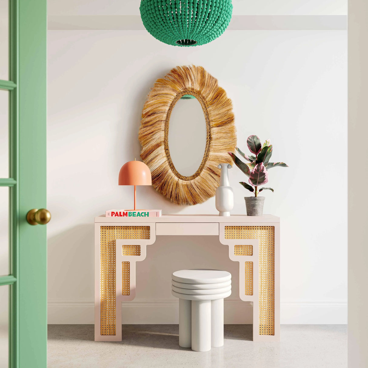 Suzie Rattan Console Table by TOV Furniture at Eve Furniture