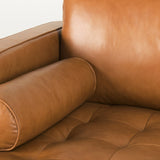 Svend 111.4L x 68.0W x 33.9H Tan Leather Left Chaise Sectional Sofa by Mercana at Eve Furniture