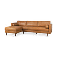 Svend 111.4L x 68.0W x 33.9H Tan Leather Left Chaise Sectional Sofa by Mercana at Eve Furniture