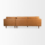 Svend 111.4L x 68.0W x 33.9H Tan Leather Right Chaise Sectional Sofa by Mercana at Eve Furniture