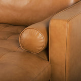 Svend 111.4L x 68.0W x 33.9H Tan Leather Right Chaise Sectional Sofa by Mercana at Eve Furniture