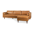 Svend 111.4L x 68.0W x 33.9H Tan Leather Right Chaise Sectional Sofa by Mercana at Eve Furniture