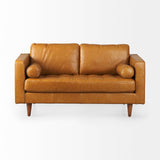 Svend 65.0L x 38.0W x 34.0H Tan Leather Love Seat Sofa by Mercana at Eve Furniture