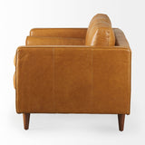 Svend 65.0L x 38.0W x 34.0H Tan Leather Love Seat Sofa by Mercana at Eve Furniture