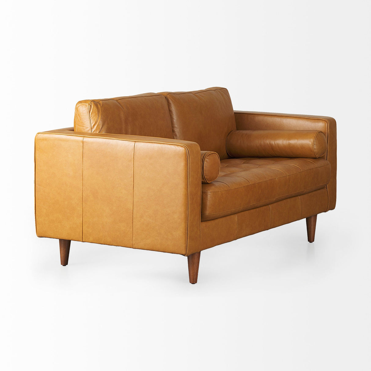 Svend 65.0L x 38.0W x 34.0H Tan Leather Love Seat Sofa by Mercana at Eve Furniture