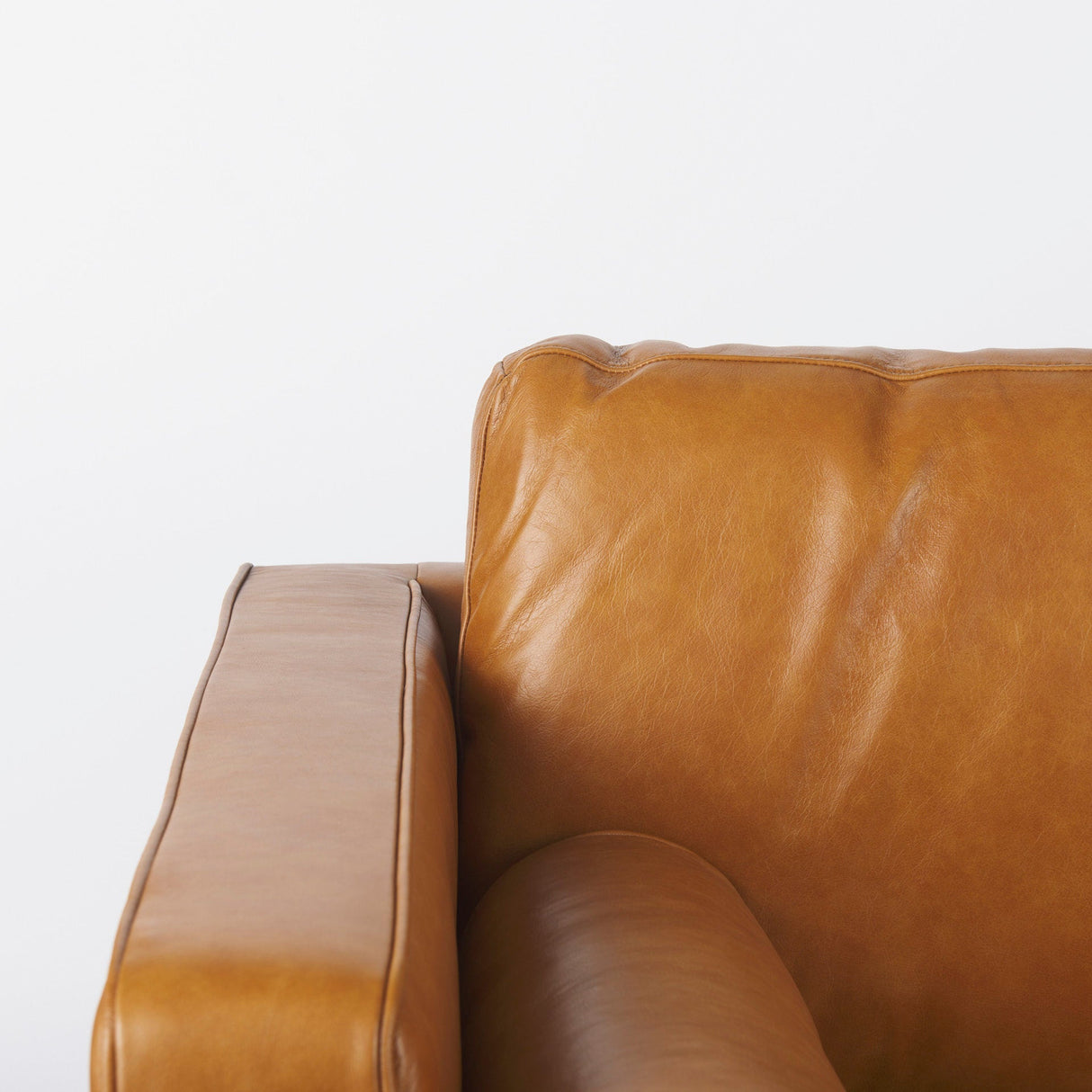 Svend 65.0L x 38.0W x 34.0H Tan Leather Love Seat Sofa by Mercana at Eve Furniture
