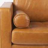 Svend 65.0L x 38.0W x 34.0H Tan Leather Love Seat Sofa by Mercana at Eve Furniture