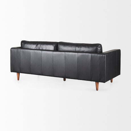 Svend Black Leather Sofa by Mercana at Eve Furniture