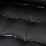 Svend 88.0L x 38.0W x 34.0H Black Leather Sofa by Mercana at Eve Furniture