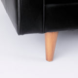 Svend 88.0L x 38.0W x 34.0H Black Leather Sofa by Mercana at Eve Furniture