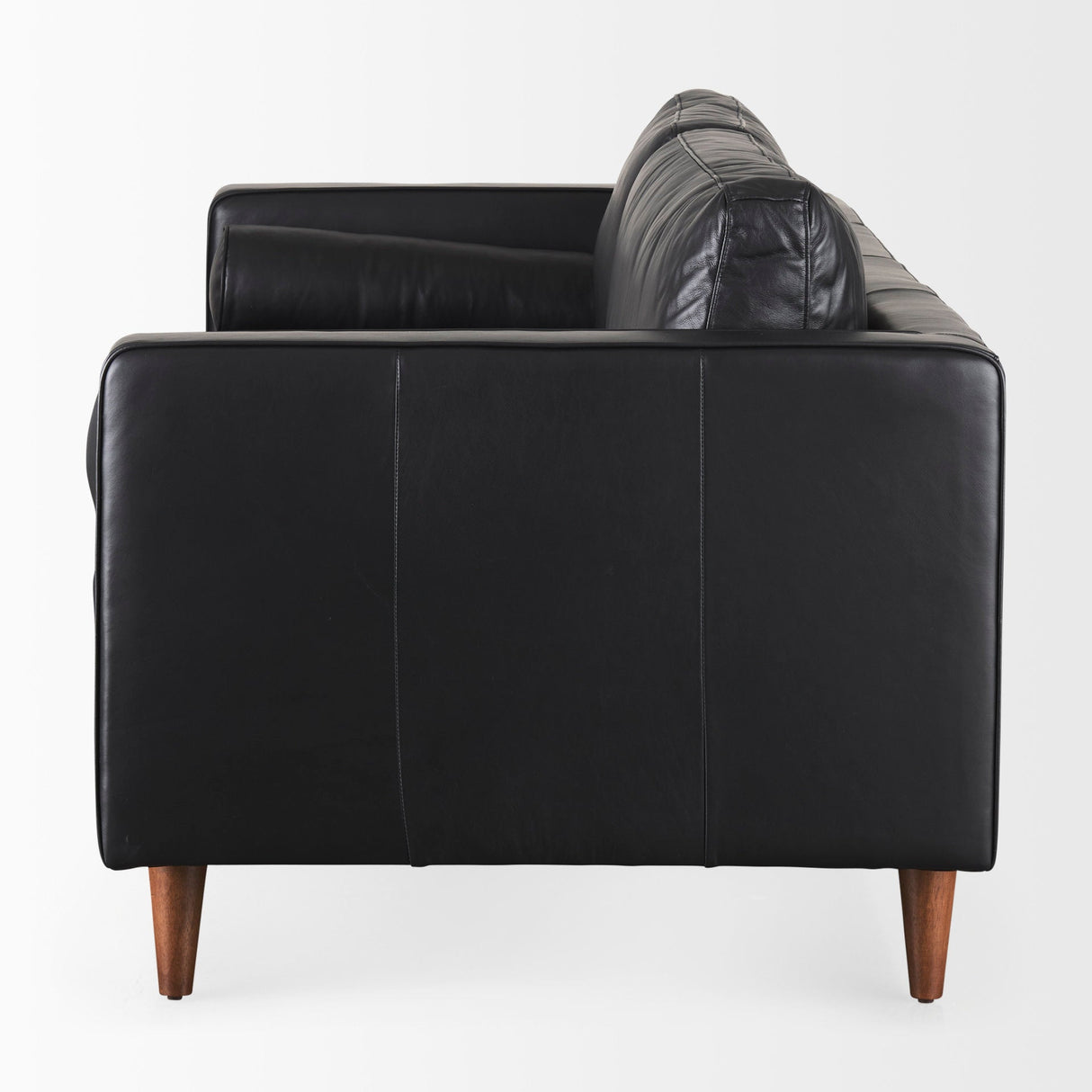 Svend 88.0L x 38.0W x 34.0H Black Leather Sofa by Mercana at Eve Furniture