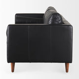 Svend 88.0L x 38.0W x 34.0H Black Leather Sofa by Mercana at Eve Furniture
