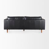 Svend 88.0L x 38.0W x 34.0H Black Leather Sofa by Mercana at Eve Furniture