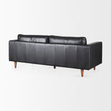 Svend 88.0L x 38.0W x 34.0H Black Leather Sofa by Mercana at Eve Furniture