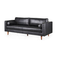 Svend 88.0L x 38.0W x 34.0H Black Leather Sofa by Mercana at Eve Furniture