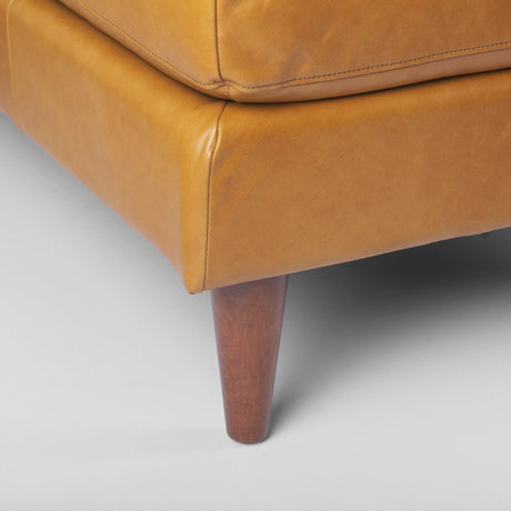 Svend Tan Leather Left Chaise Sectional Sofa by Mercana at Eve Furniture