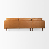 Svend Tan Leather Left Chaise Sectional Sofa by Mercana at Eve Furniture