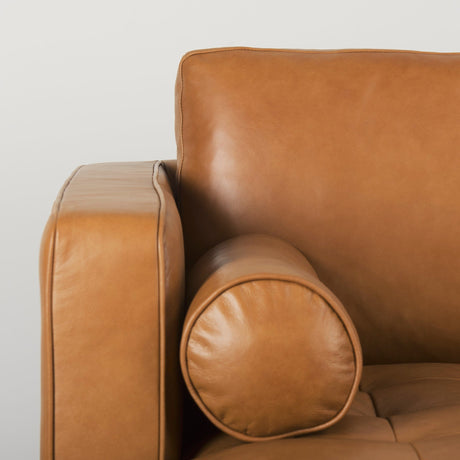 Svend Tan Leather Left Chaise Sectional Sofa by Mercana at Eve Furniture