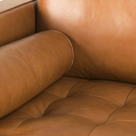 Svend Tan Leather Right Chaise Sectional Sofa by Mercana at Eve Furniture