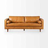 Svend 88.0L x 38.0W x 34.0H Tan Leather Sofa by Mercana at Eve Furniture