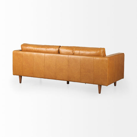 Svend Tan Leather Sofa by Mercana at Eve Furniture