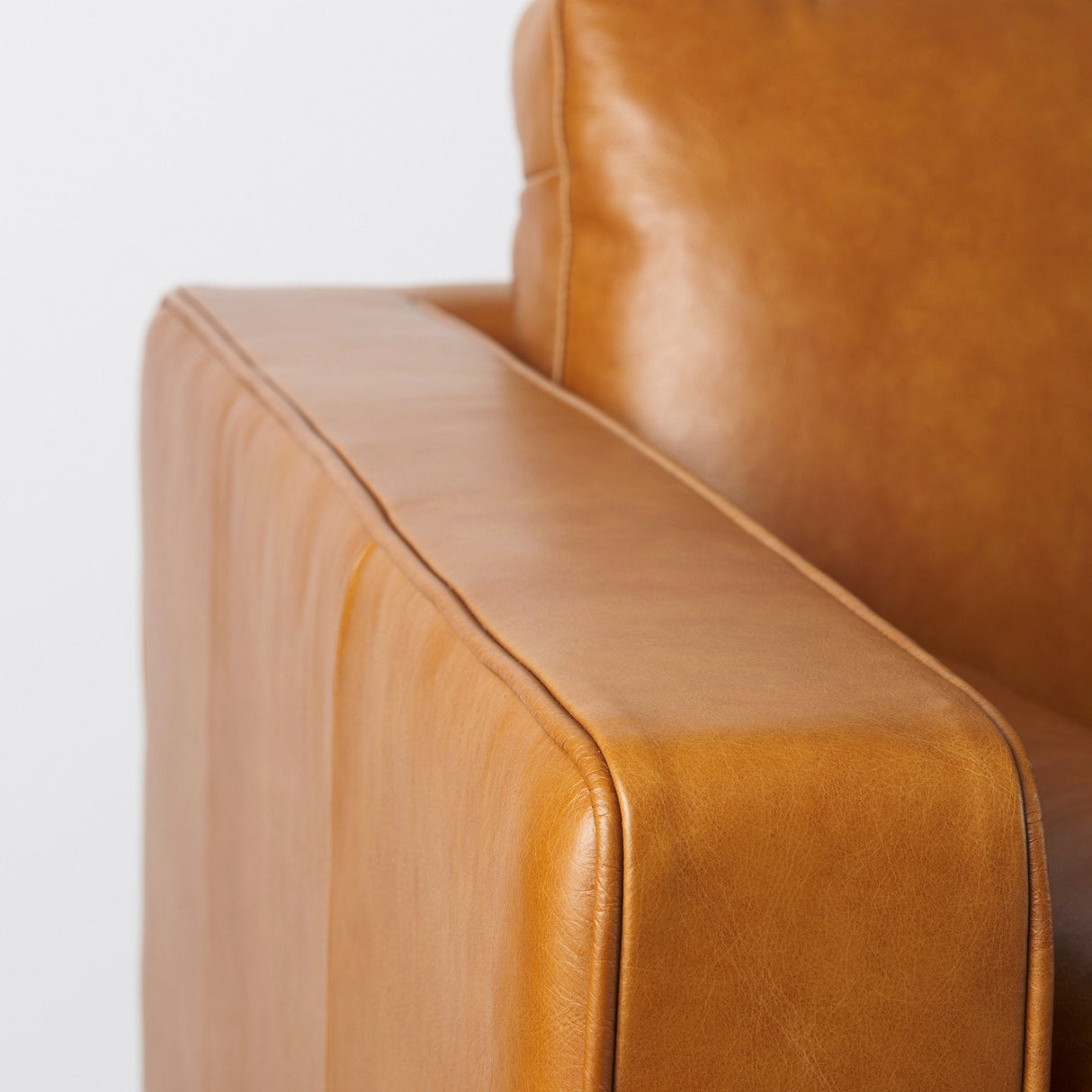 Svend 88.0L x 38.0W x 34.0H Tan Leather Sofa by Mercana at Eve Furniture