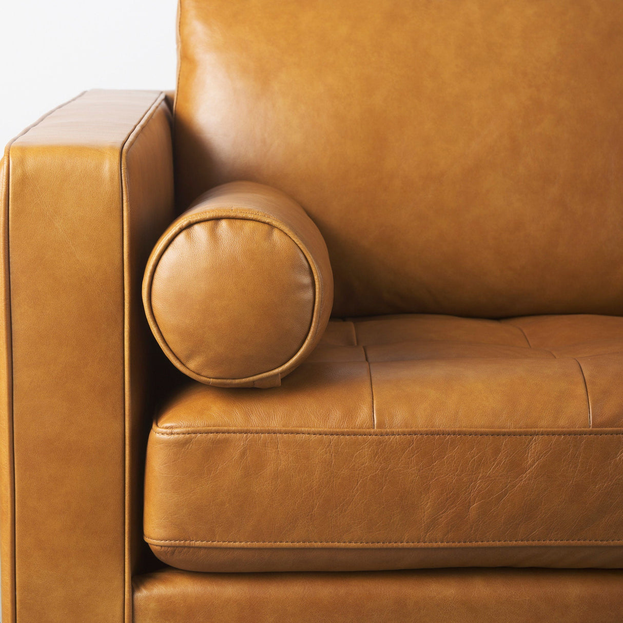 Svend 88.0L x 38.0W x 34.0H Tan Leather Sofa by Mercana at Eve Furniture